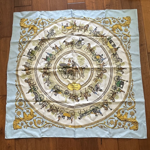 Hermes Accessories - Hermes silk scarf Promenade de Longchamp